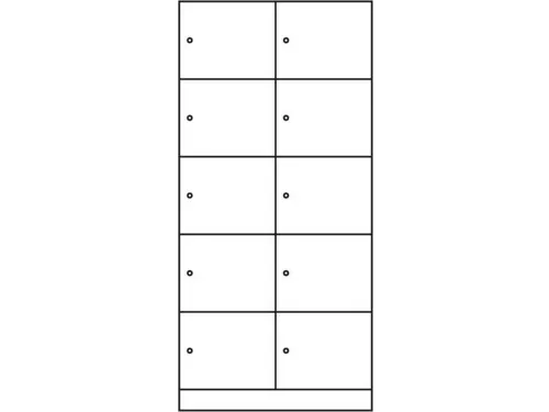 lockerkast,HxBxD 1950x900x480mm,2x5vakken,romp RAL7016,front RAL7016