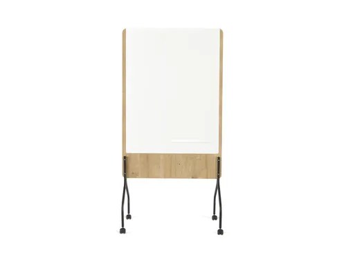Whiteboard Rocada Natural 100x120cm wit mobiel 2-zijdig melamine magne
