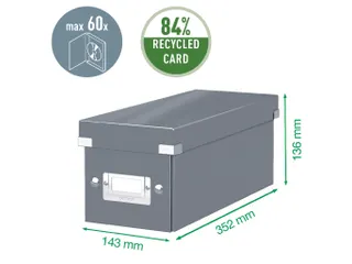 Cd-box Leitz Click & Store 143x136x352mm Wit 84% gerecycled karton - 6