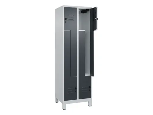 Z-garderobekast,HxBxD 1950x600x500mm,vak B 150/300mm,draaigrendel