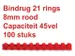 Bindrug GBC 8mm 21-rings A4 rood 100stuks