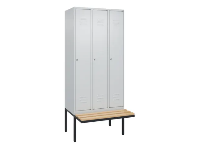 locker met bank,HxBxD 2120x900x815mm,3vak,vak B 300mm,cil.-slot