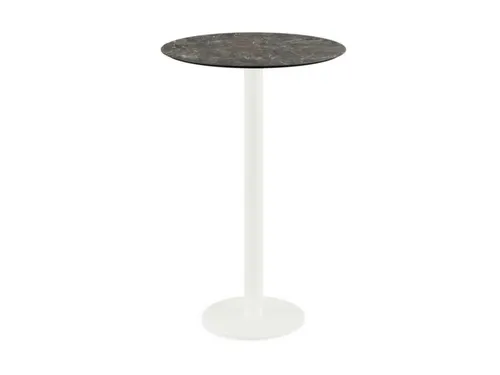statafel,HxØ 1090x700mm,rond,schotelvoet wit,blad HPL Galaxy Marble