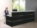 Balie Aanbouwelement 1350x1015mm Recht Front Antraciet Bladen Wit