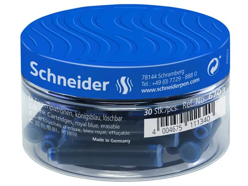 Inktpatronen Schneider pot à 30 stuks koningsblauw