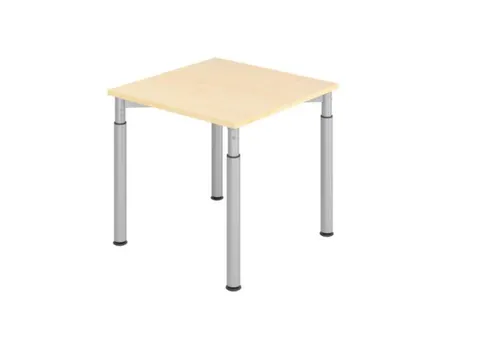 bureau,HxBxD 680-820x800x800mm,blad esdoorn,4voeten zilverkleurig