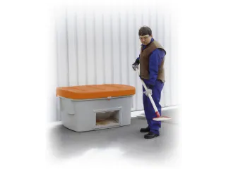 strooigoedbak,400l,HxBxD 780x1210x785mm,PE,grijs,deksel oranje - 1