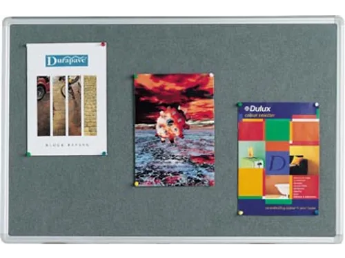 Textielbord Met Aluminium Frame 60x45cm Grijs Incl. Montagemateriaal