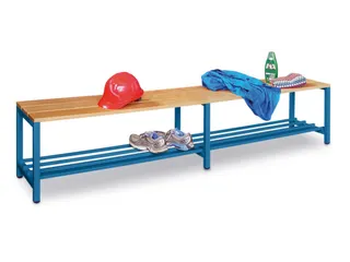 omkleedbank,LxD 2000x370mm,houten lijst beuken,onderstel RAL5010 - 3