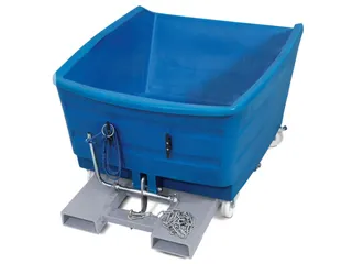 kiepbak,HxLxB 760x1530x1080mm,0,5m³,draagverm. 500kg,blauw,wielen - 1