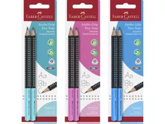 Potloodset Faber-Castell 2st. Jumbo met grip in blister.Hardheid B.