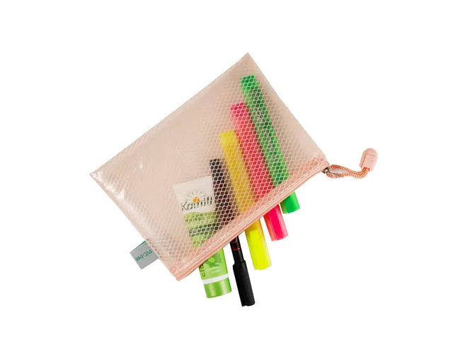 Pochette à fermeture éclair Foldersys EVA A6 sans PVC orange pastel
