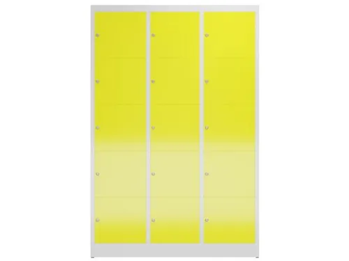 lockerkast,HxBxD 1800x1185x500mm,3x5vakken,vak B 395mm,cil.-slot
