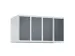 opzetkast,v. locker,4vak.,vak B 250mm,HxBxD 500x1000x500mm,vleugeldeur