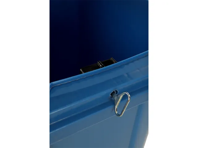 Container Met Papiergleuf En Slot Blauw