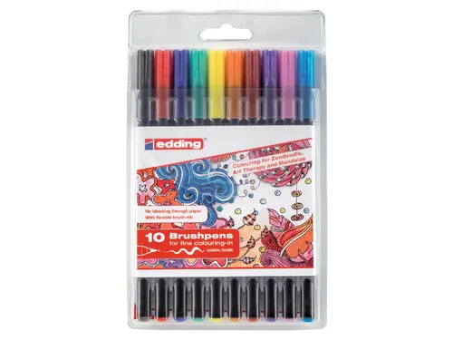 Brushpen edding 1340 assorti tangle etui à 10st