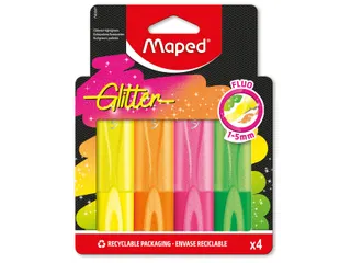 Maped Fluo'Peps Glitter markeerstiften 4 Fluor kleuren - 5