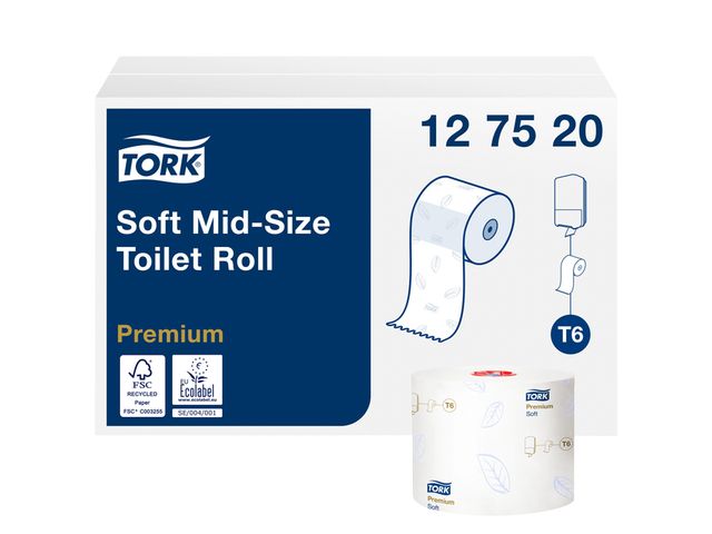 Toiletpapier Tork 2-laags Wit 127520 Compact T6
