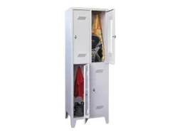 dubbeldekse locker,HxBxD 1850x600x500mm,2x2vak.,RAL7035,front RAL7035