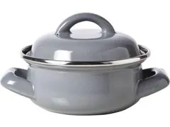 Cosy & Trendy Serveerpot Grijs Email 300ml D10cm 2 handvaten