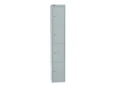 lockerkast,HxBxD 1802x305x305mm,1x4vakken,cil.-slot,romp lichtgrijs