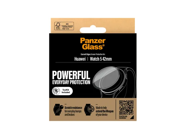 PanzerGlass Screen Protector w. Black Frame Huawei Watch 5 42mm, Hu