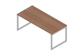 bureau,HxBxD 730x1800x800mm,blad canaletto-hout,sledeframe aluminium