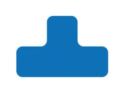 plaksymbool,T-vorm,markering HxB 100x150mm,PVC,blauw