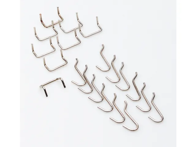 Houderassortiment,V. Perfoplaat,2Haakuitvoeringen,20-Delig,Verchroomd