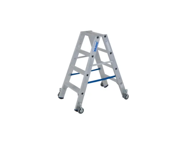 Échelle Pliante Aluminium Double Accès Roulante L 1 71m 2x4marches