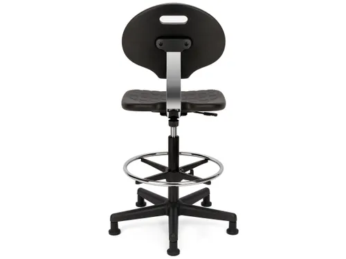 Werkstoel Large Zwart met Glijders Ergonomisch & Stevig