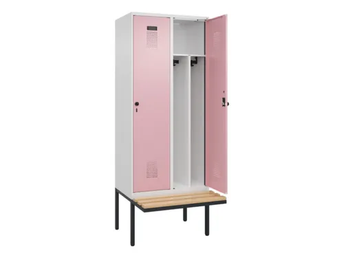 locker met bank,voor scheiding van kleding,HxBxD 2120x800x815mm,2vak