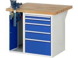werkbank,HxBxD 890x1000x900mm,beukblad,draagverm. 750kg,2containers