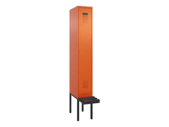 locker met bank,voor scheiding van kleding,HxBxD 2120x300x815mm,1vak