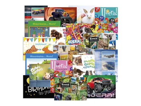 Beloningsposter-kaart De Stulp felicitatie A4 assorti