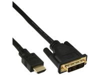 Kabel inLine HDMI DVI 18+1 pin M/M 2 meter zwart