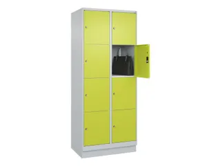 lockerkast,HxBxD 1950x800x500mm,2x4vakken,vak B 400mm,cil.-slot,sokkel - 1