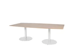 Linesto Vergadertafel Vaste Hoogte 240x120 Ton Havana/Kersen 25mm Wit