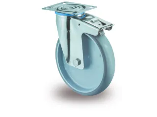 Zwenkwiel Met Rem 60kg Thermopl. Banden Kunststof Velg - 2