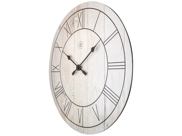 Wandklok nXt Paul dia 40cm hout wit Romeinse cijfers