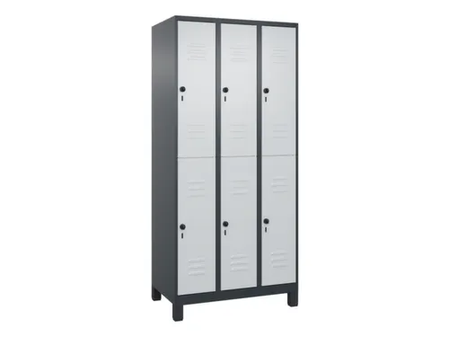 dubbeldekse locker,HxBxD 1950x900x500mm,3x2vak.,vak B 300mm