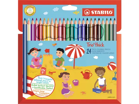 Trio thick crayon de couleur, étui de 24 pièces, assorti