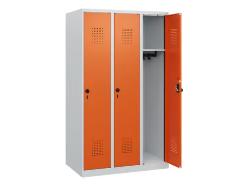 schoollocker,HxBxD 1530x900x500mm,3vak,vak B 300mm,draaigrendel
