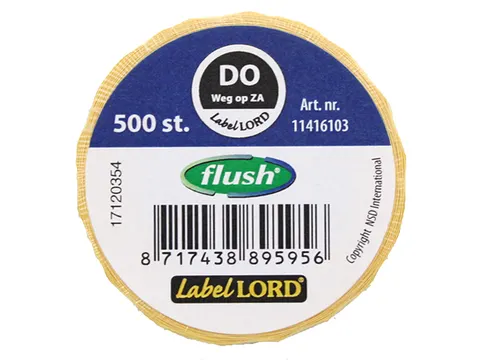 Voedseletiketten 59x23x59mm Flushlabel Do weg op ZA