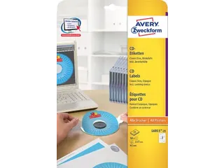 Avery Zweckform L6015-25 CD etiketten diameter 117 mm Wit 50 stuks - 1