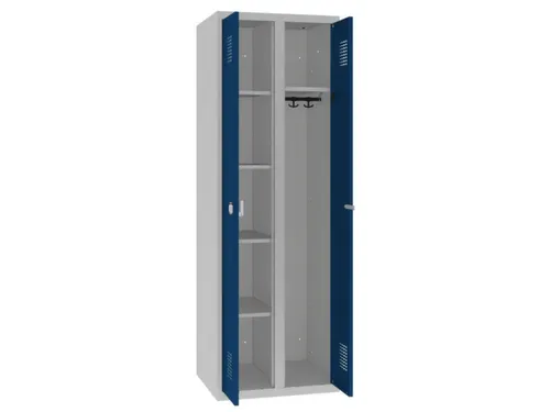 kleding-/wasgoedkast,RAL 7035/RAL 5010,HxBxD 1800x600x500mm,2vak