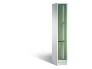 Lockerkast 1800x320x500mm 1x3 vakken Cilinderslot, Sokkel, RAL6011 - 2