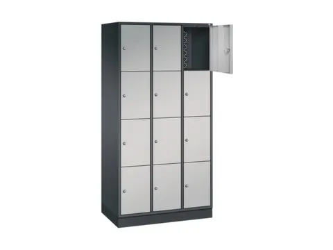 lockerkast,HxBxD 1950x920x500mm,3x4vakken,cil.-slot,sokkel