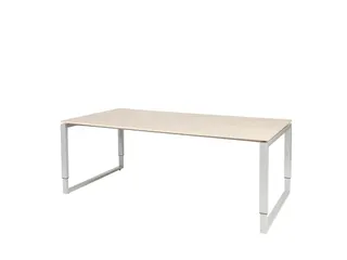 Domino Plus Vergadertafel Hoogte Instelbaar 200x100 Robson Eiken Alu - 1