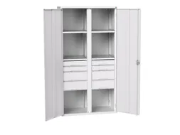universele kast,HxBxD 2000x1050x550mm,4xStalen bodem,8lade(n)